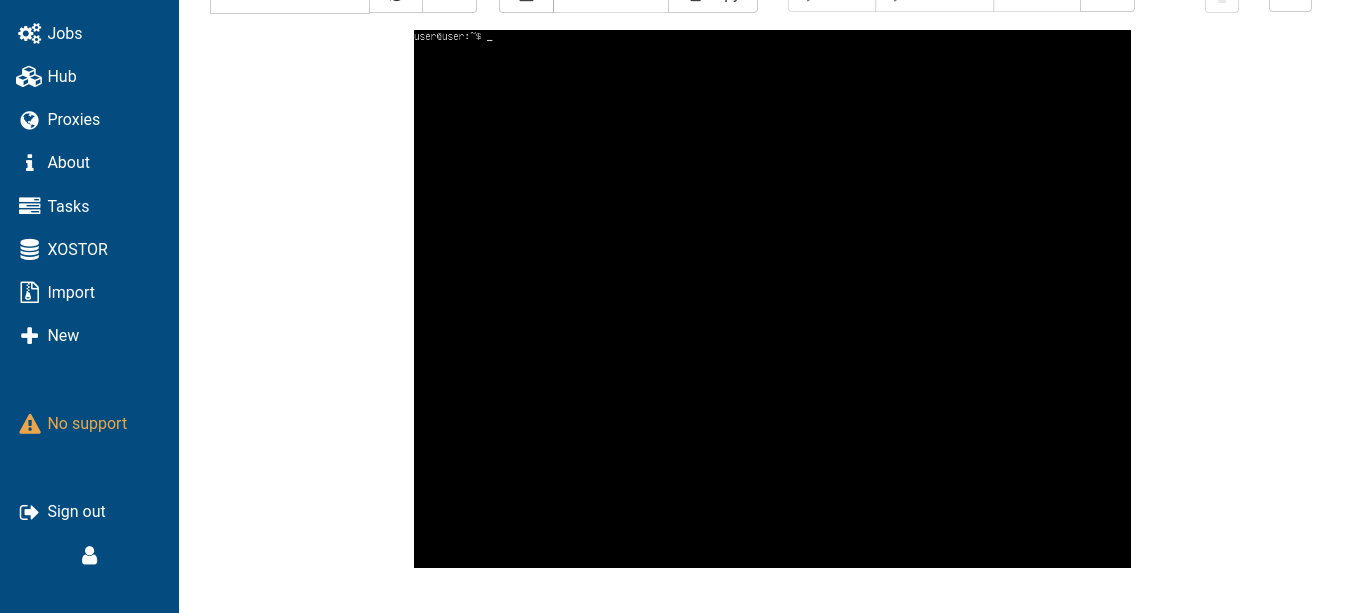 Capture d’écran de la VM Ubuntu Server lancée depuis Xen Orchestra