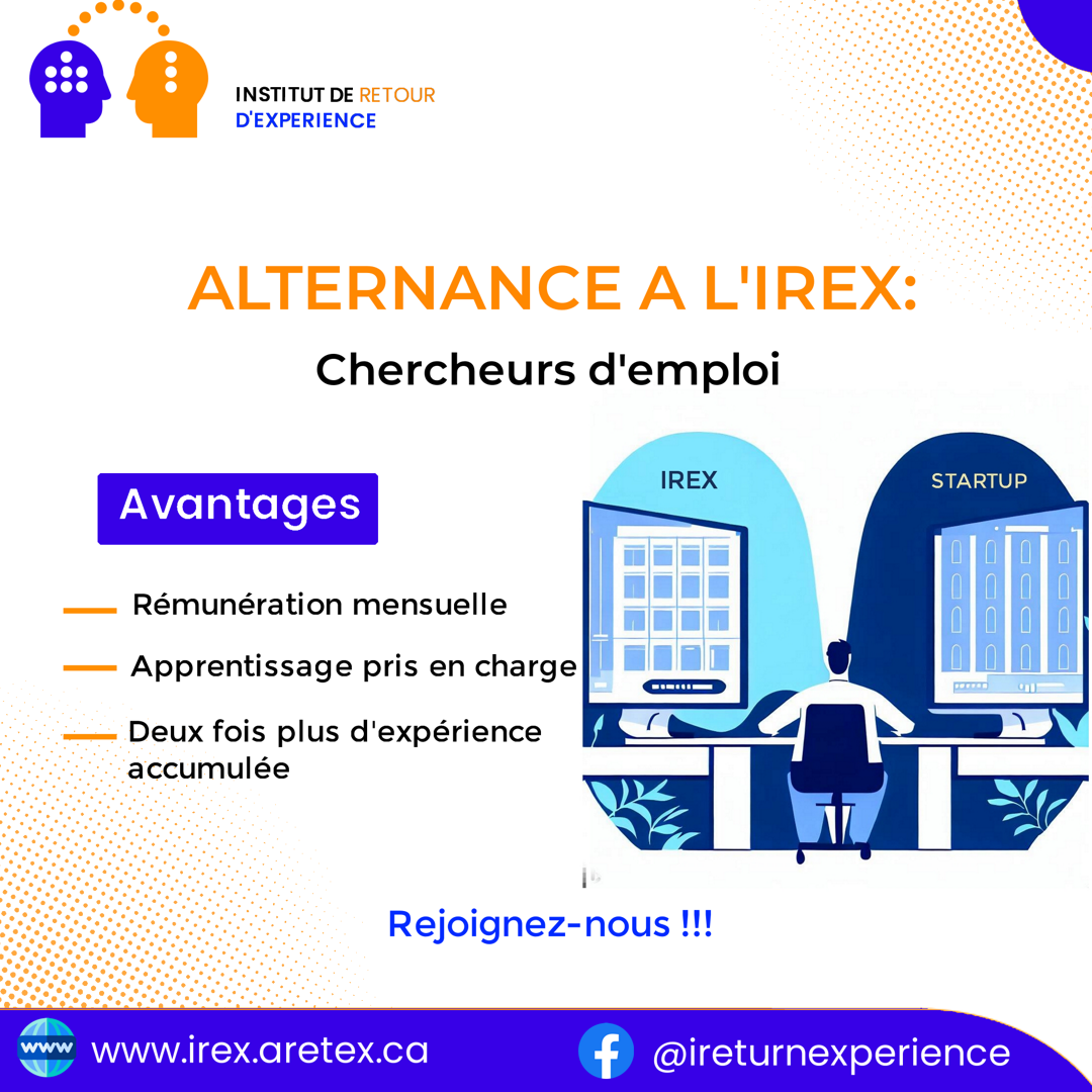 ALTERNANCE A L' IREX: CHERCHEUR D'EMPLOI - Cover Image