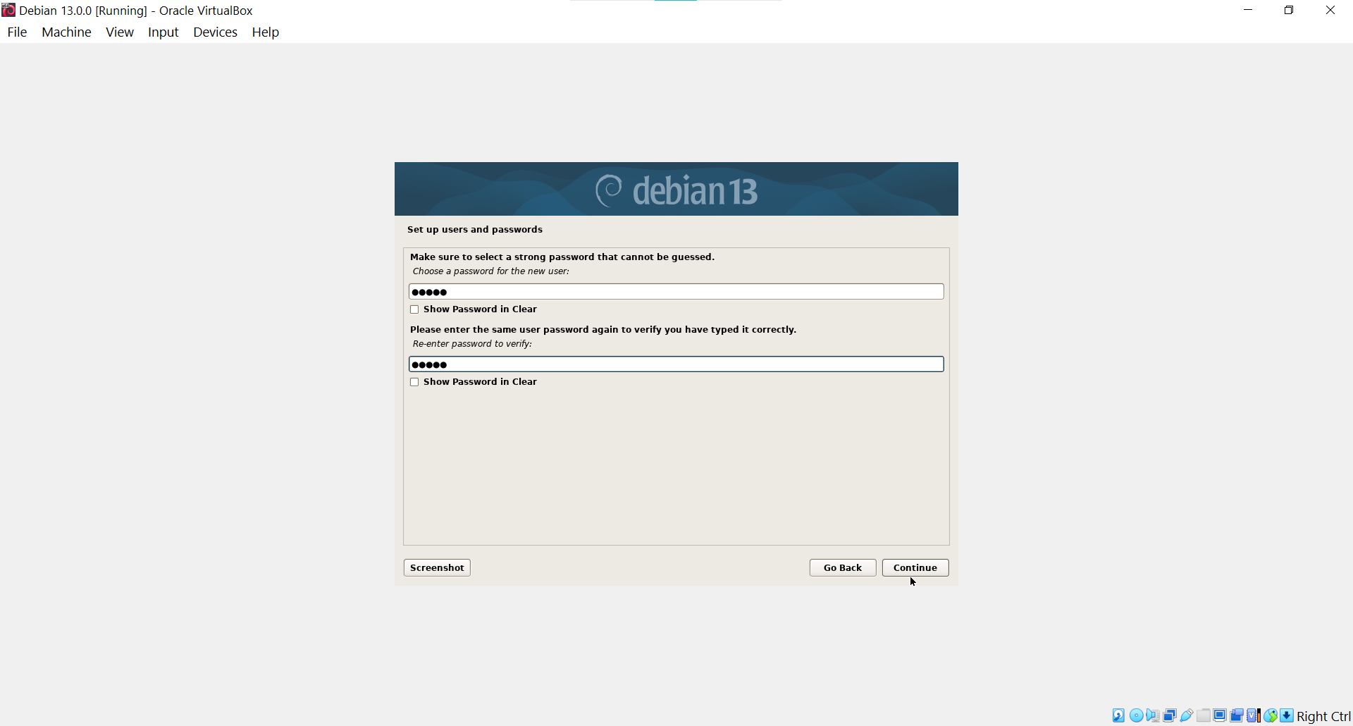 Set Up Users and Passwords