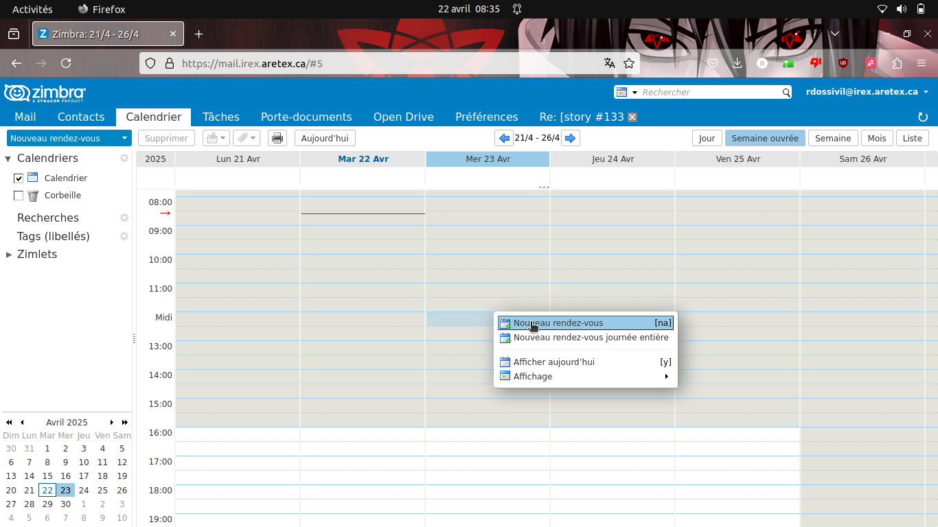 Sélection des dates dans le calendrier