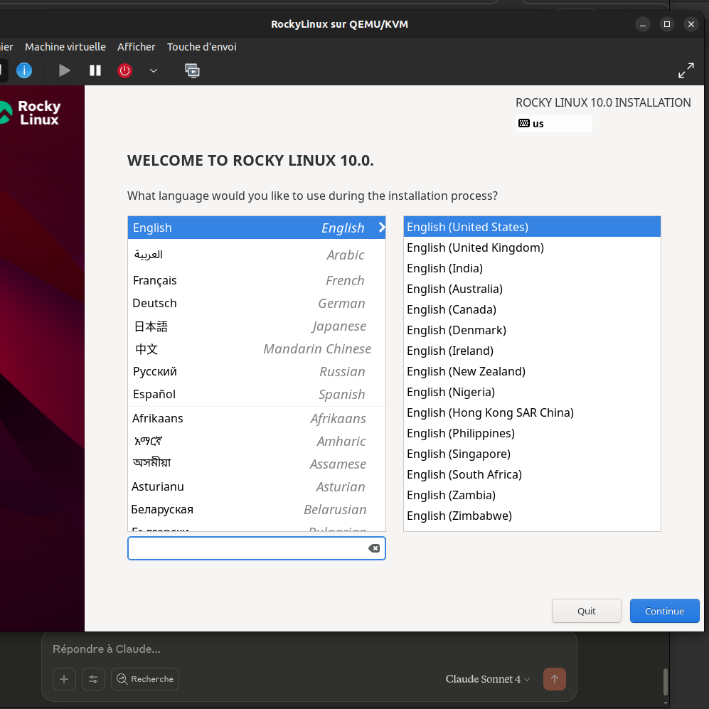 Résumé installation