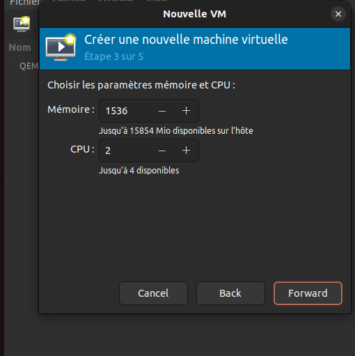 Configuration mémoire CPU
