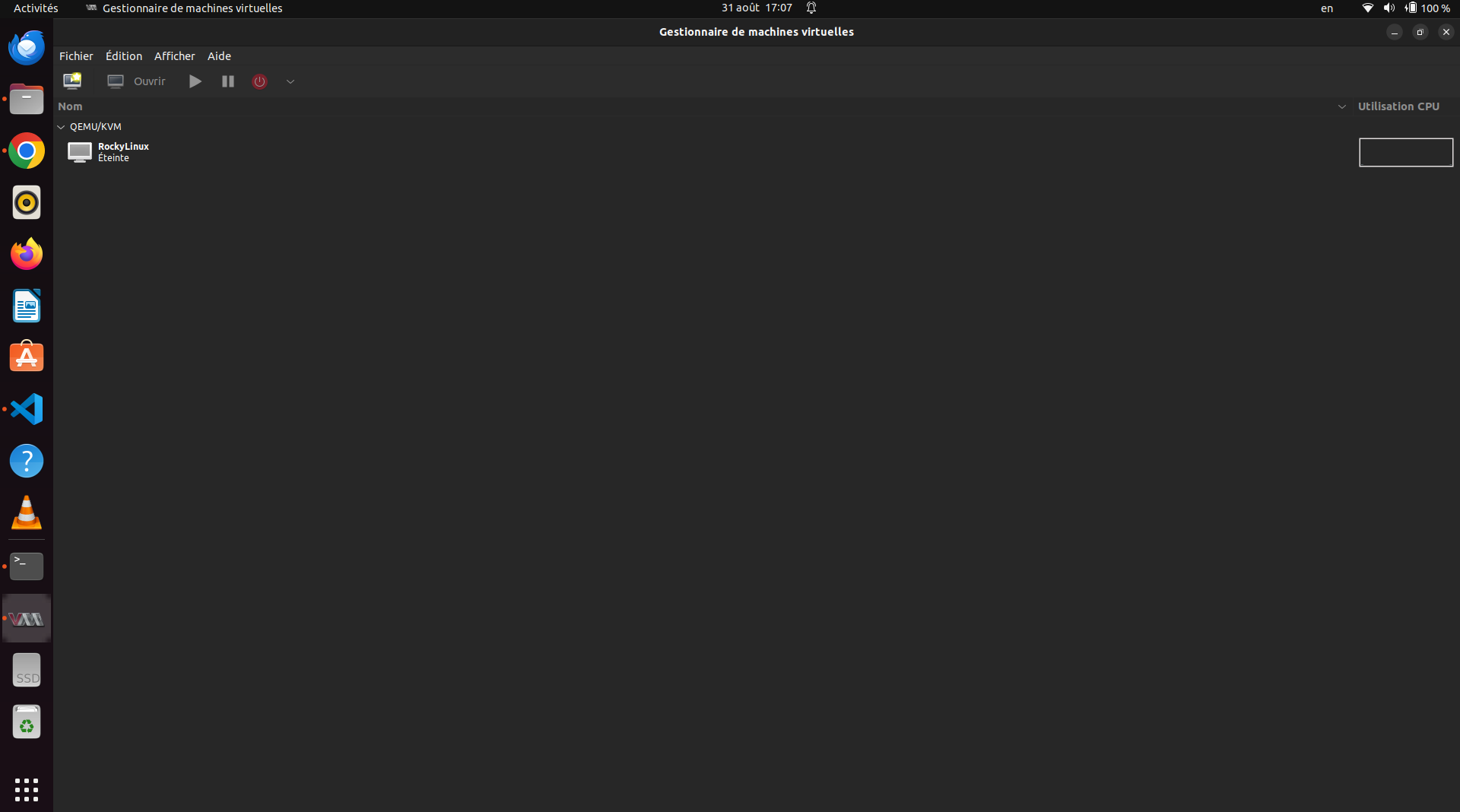 Interface principale virt-manager