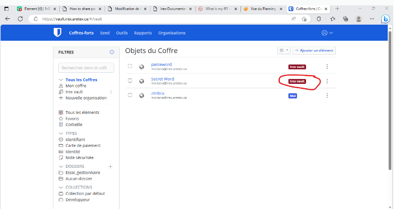 Mot de passe partagé